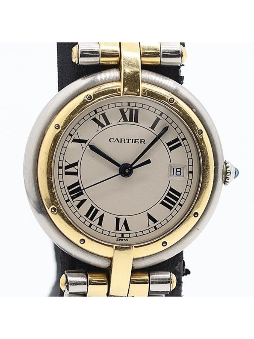 Cartier Panthere 2 Row Ivory Dial YG SS Combo Color Watch